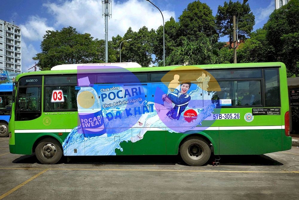 Hình thức dán quảng cáo diecut xe buýt độc lạ sáng tạo và gây chú ý cao