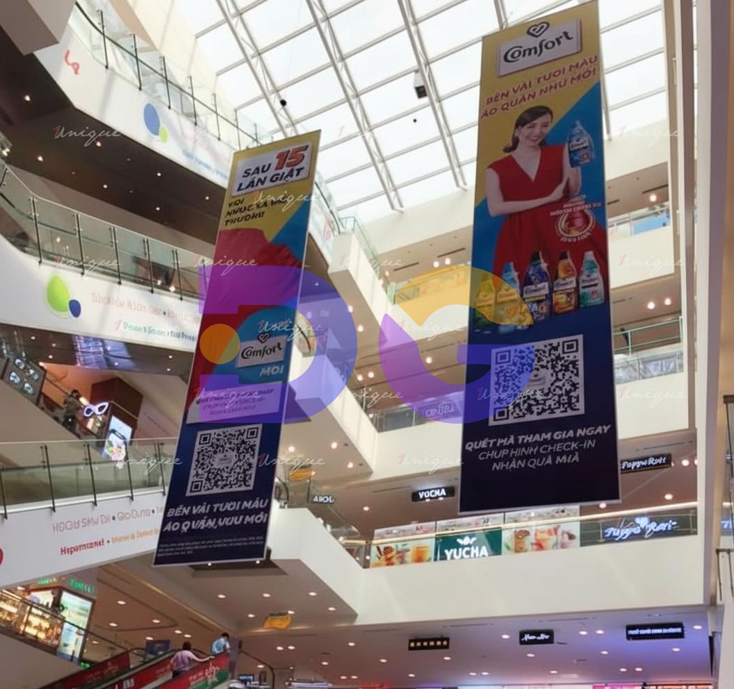 Kích thước và chất liệu banner thả trần quyết định 80% hiệu quả chiến dịch